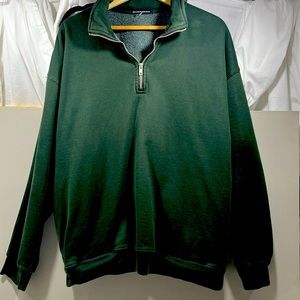 Brandy Melville, cotton zippered collared sweatshirt with pockets